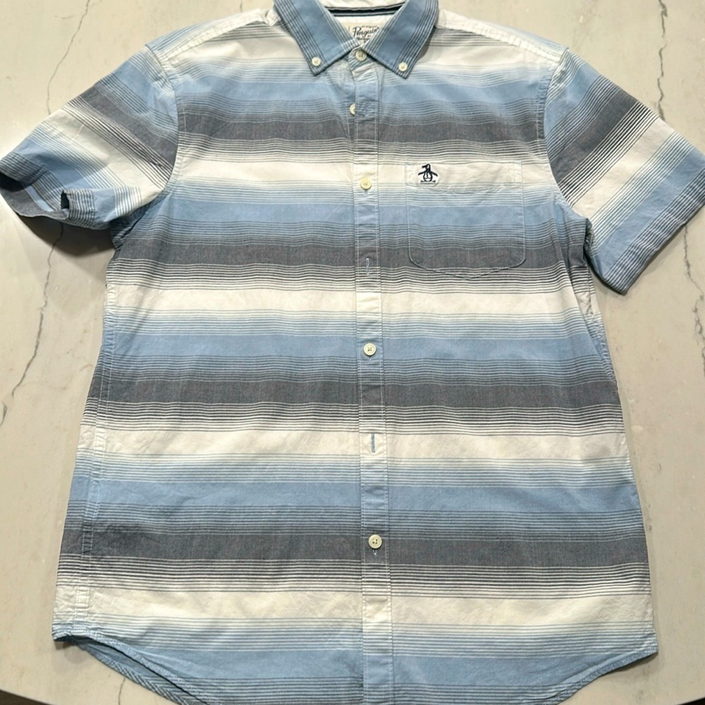 Original Penguin Men’s Striped short sleeve shirt size small